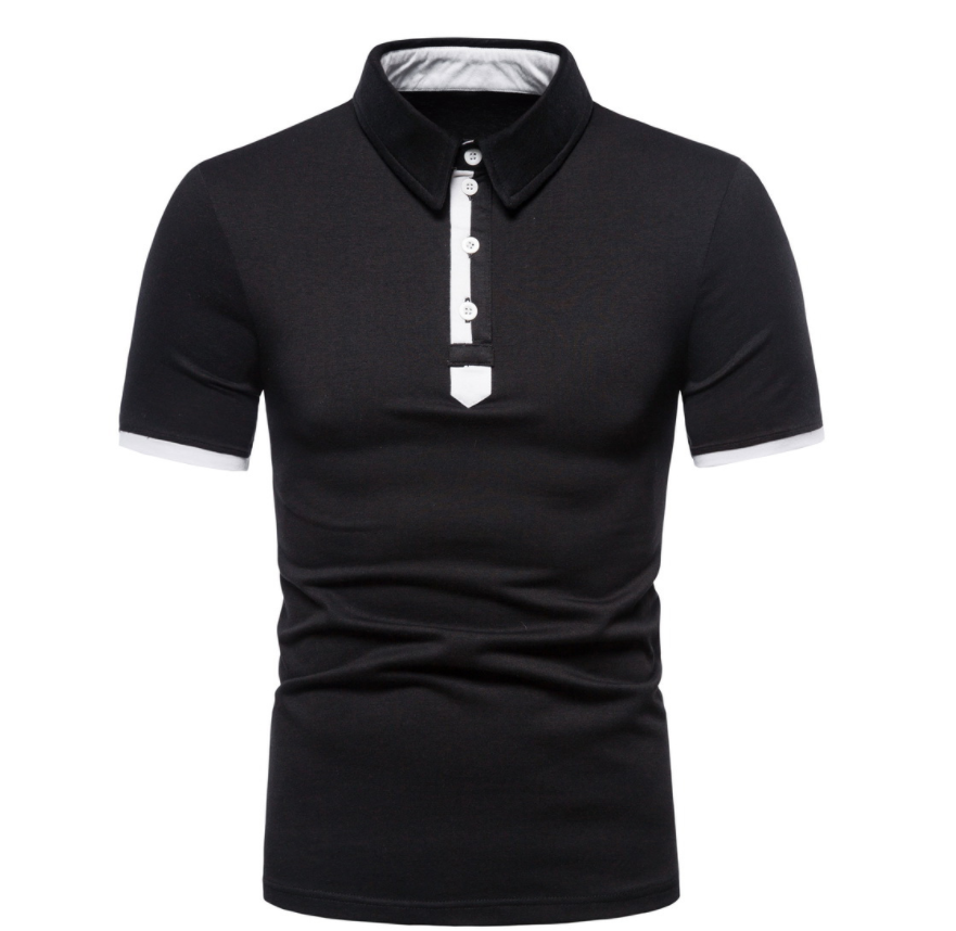 Men's casual POLO shirt with patchwork collars