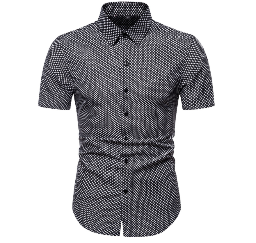 Men's short sleeved shirt small check print