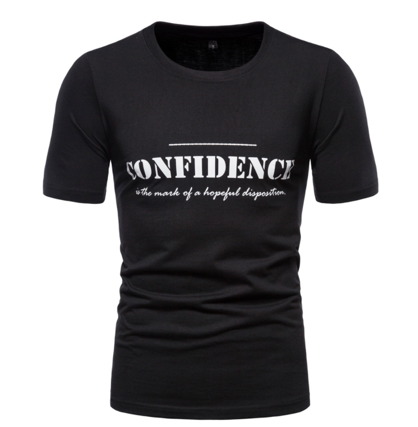 Men's confident short-sleeved T-shirt with print