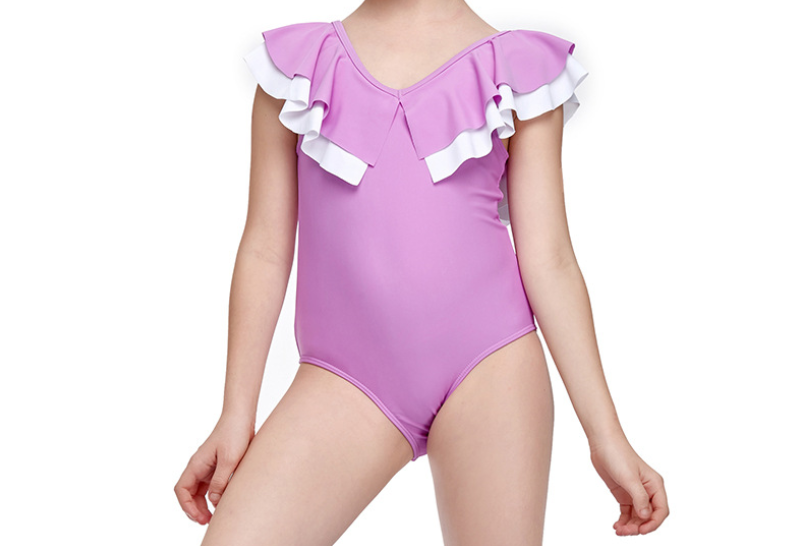 Double flounces girls' swimsuit