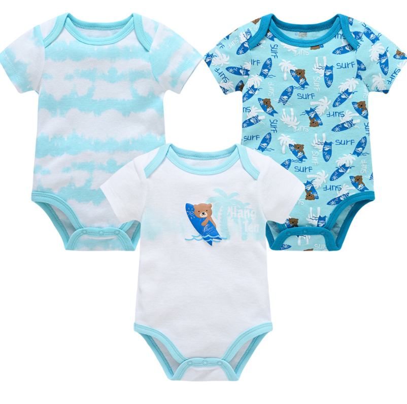 New Surf Bear cotton short sleeved baby jumpsuit