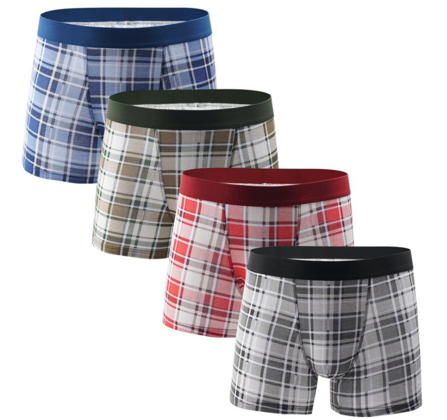 Men's boxer briefs in printed sport check