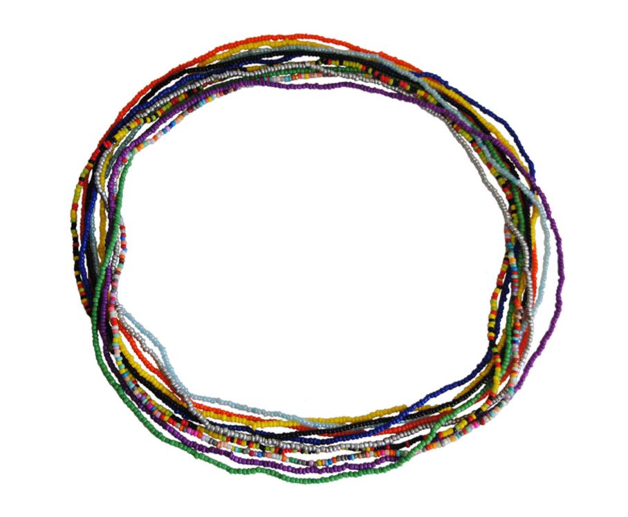 Colored rice beads elastic waist chain female