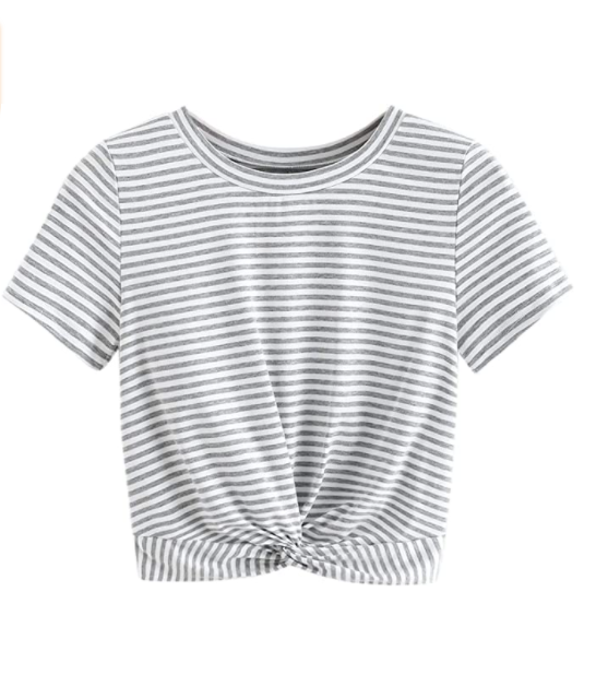 Women's plain striped T-shirt