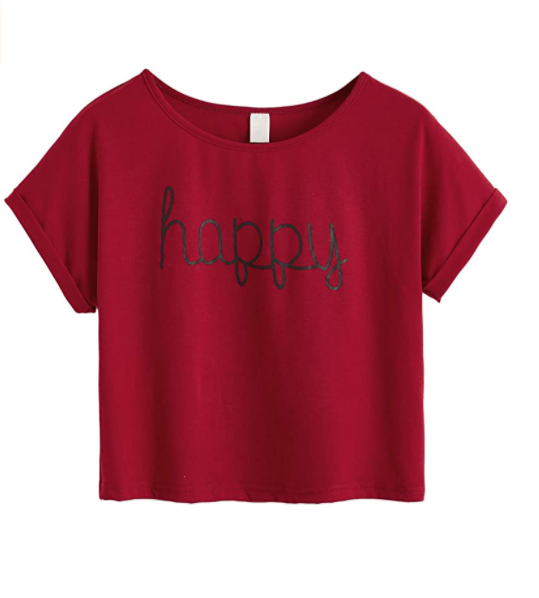 Women's Be Happy monogrammed T-shirt