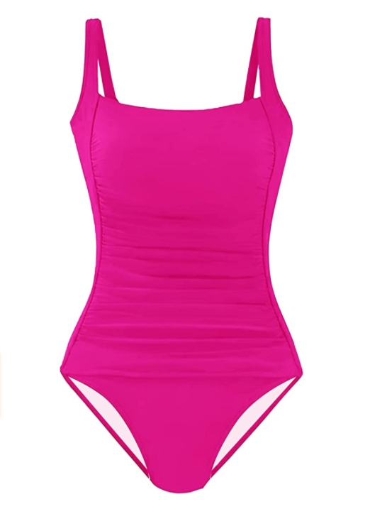 Women's thick bunched one-piece swimsuit