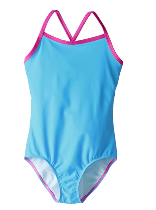 Girls sport strappy one-piece bathing suit