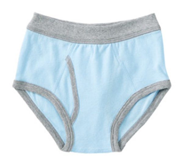 Pure color breathable cotton briefs for boys