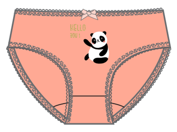 Girls' printed cotton briefs