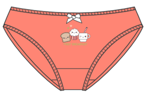 Girls' cotton printed briefs