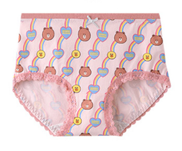 Women's cotton cartoon lace briefs